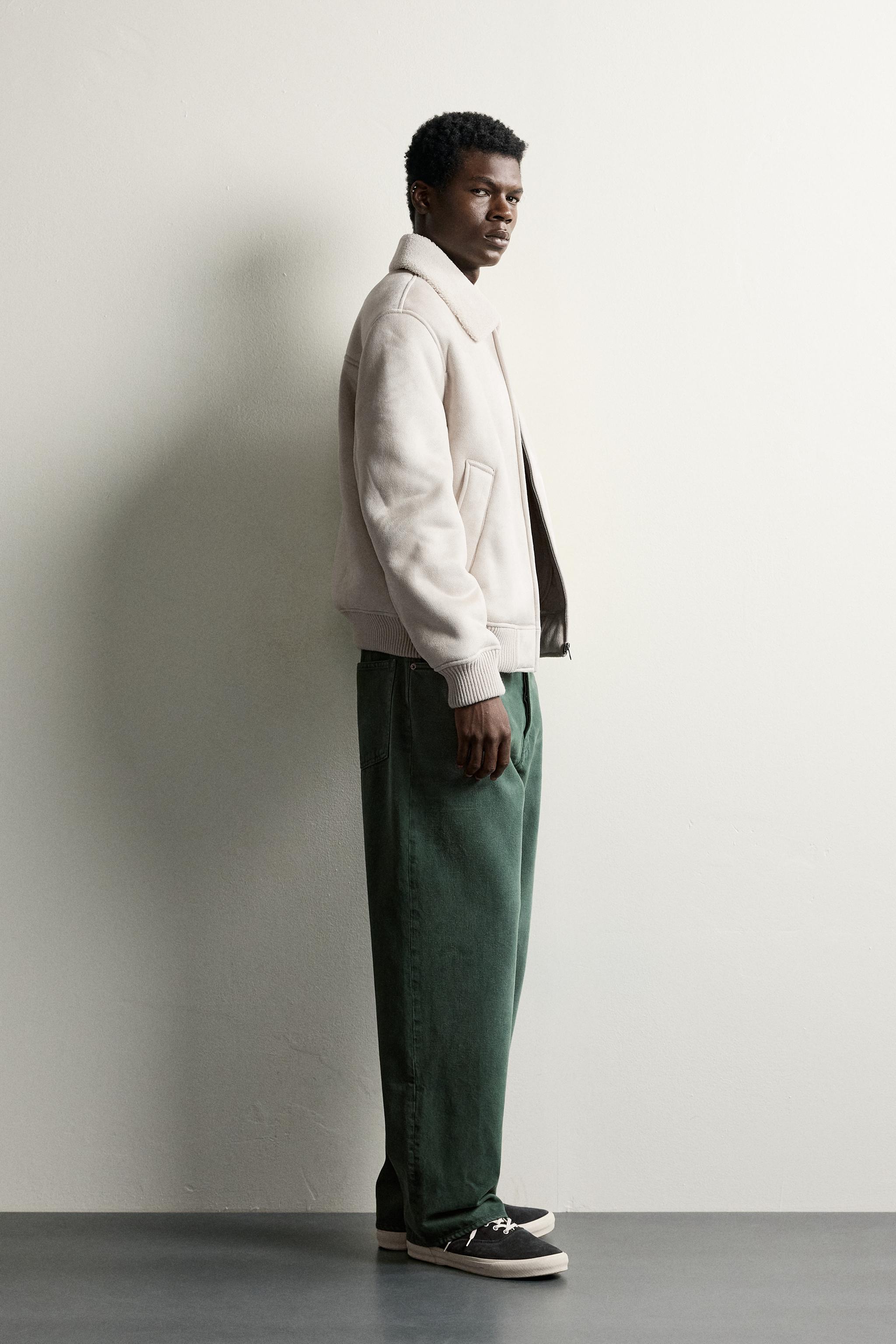 BLOUSON EN MATIÈRE SYNTHÉTIQUE BIMATIÈRE EFFET MOUTON